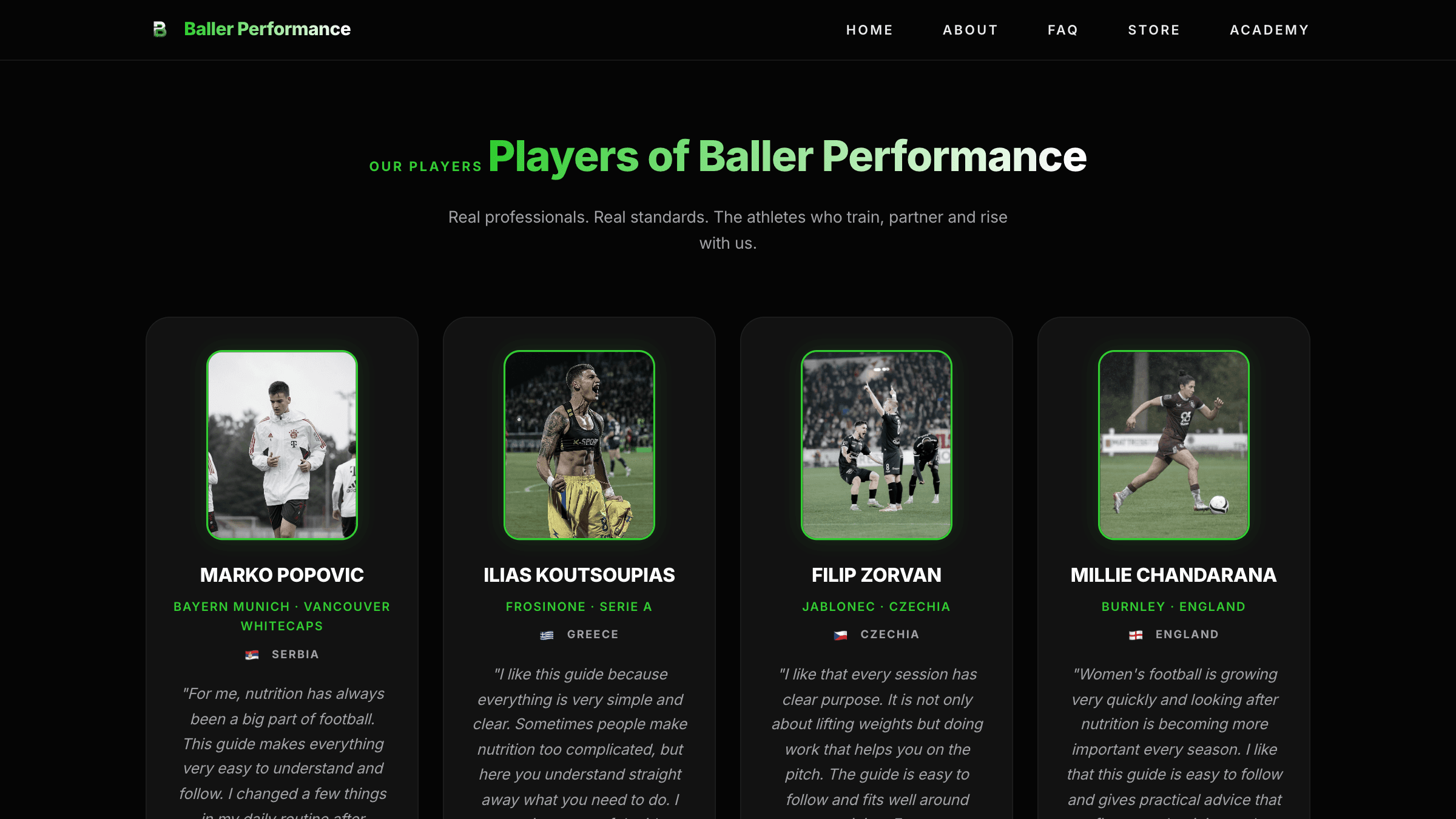 Baller Performance website, Page 3